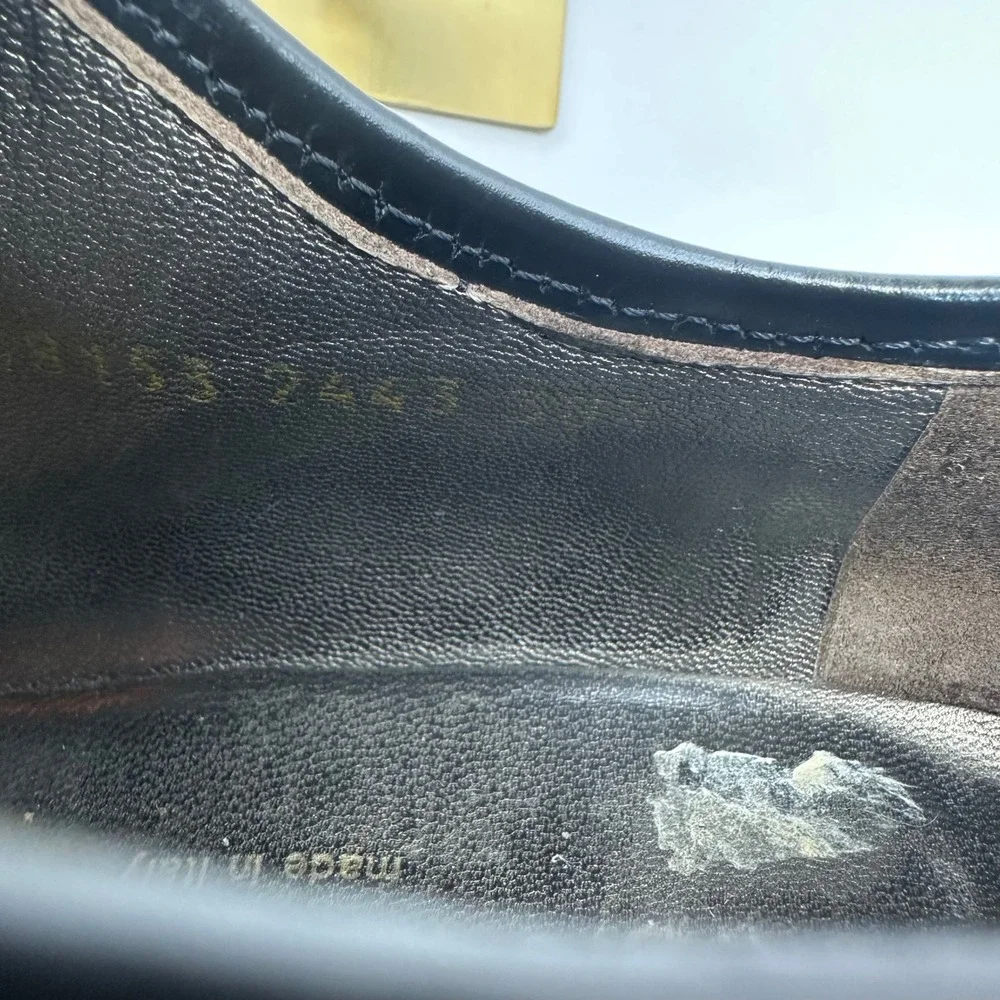 Sergio Rossi Black Leather Platform Oxfords Lace Up Shoes Italy Size 38.5 - Picture 12 of 15